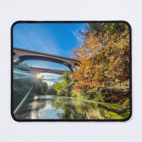 Item preview, Mirror Lake Sun Rays Under the Bridge – Wisconsin Nature Photography designed and sold by aadventures.