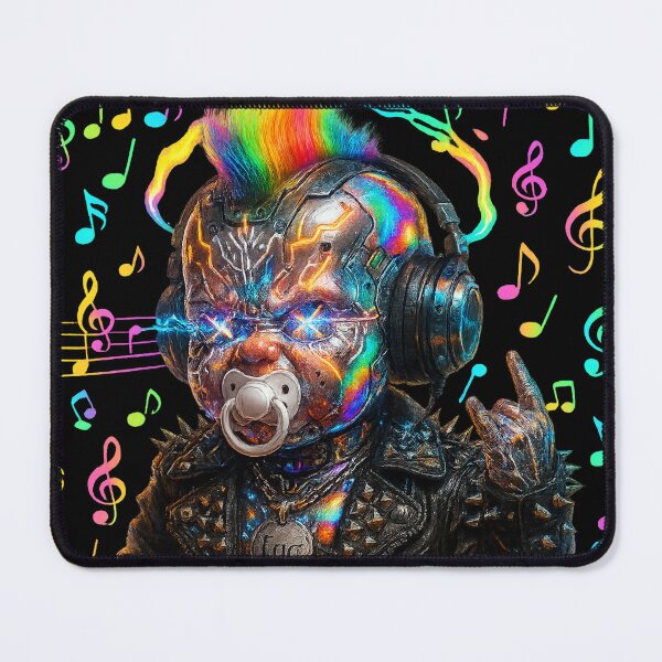Item preview, The .exe's music logo character-rainbow music symbols on --> designed and sold by exekute.