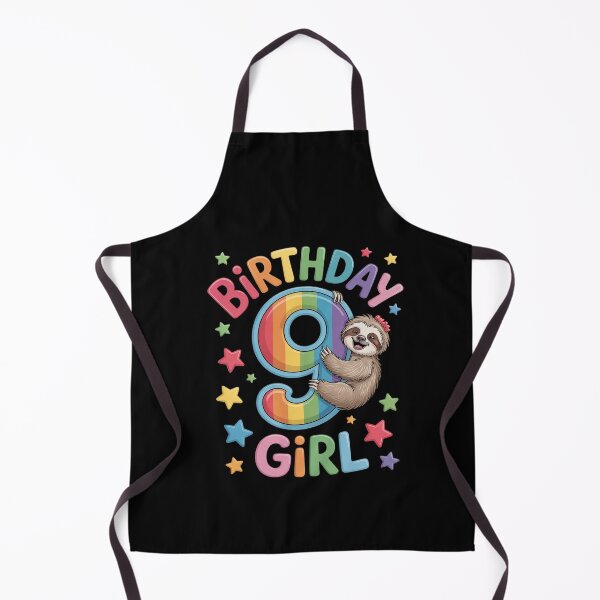Item preview, Girl 9th Birthday Sloth 9 Year Old B-day Party Kids designed and sold by SIGORDESIGN.