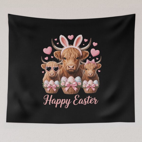 Item preview, Happy Easter Day Highland Cow Kids Western Cute Cow designed and sold by VENOM0RIOT.