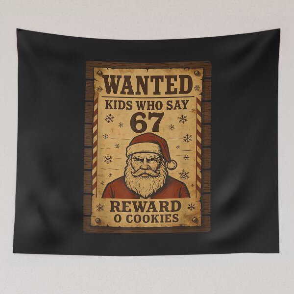 Item preview, Funny Santa Wanted Naughty List Kids Who Say 6 7 Meme Christmas designed and sold by LarkinIsabell.