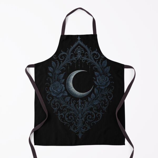 Item preview, Gothic Crescent Moon & Dark Roses – Vintage Baroque Lunar Design designed and sold by Mouraludia.