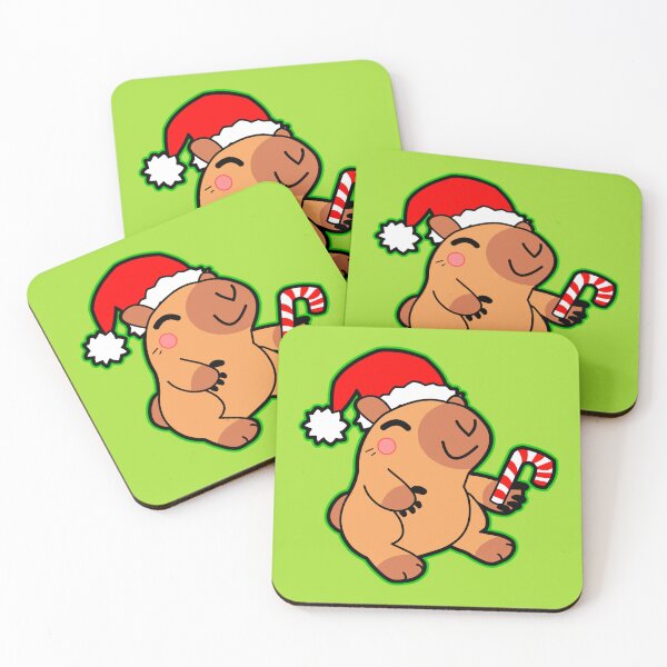 Item preview, Capybara With Santa Hat designed and sold by fantasmahappy.