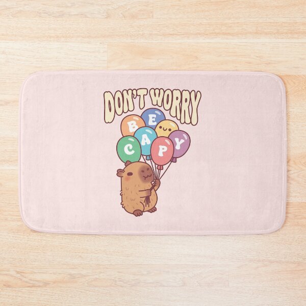 Item preview, Cute Capybara With Balloons Don't Worry Be Capy designed and sold by rustydoodle.