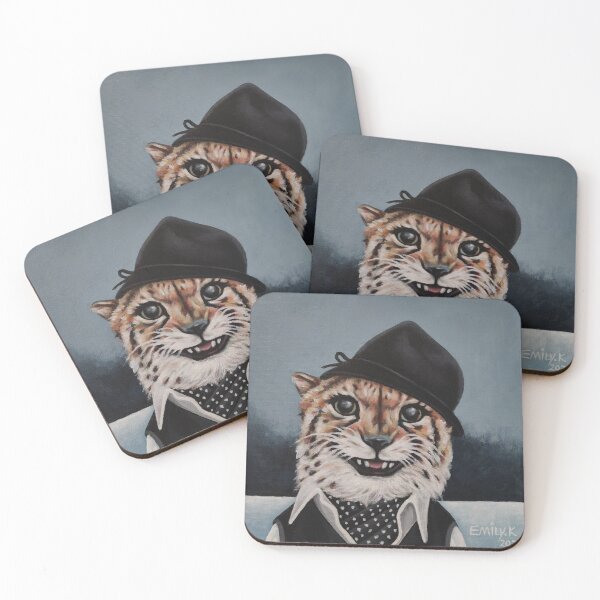 Item preview, A smiling cheetah wearing urban fashion. designed and sold by EmilyDouArt.