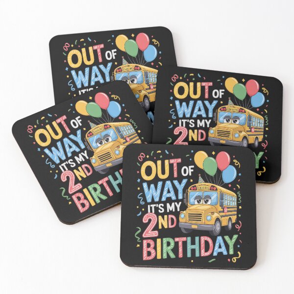 Item preview, Out of my way it's my 2nd birthday School Bus Theme Party designed and sold by Moxizz.