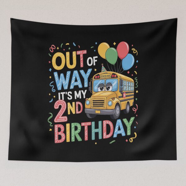 Item preview, Out of my way it's my 2nd birthday School Bus Theme Party designed and sold by Moxizz.