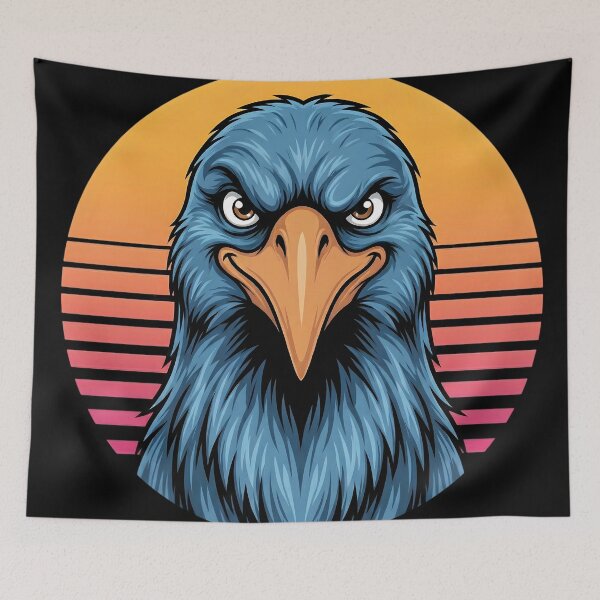 Item preview, Retro Blue Eagle Head – Bold Vintage Sunset Style designed and sold by SoulenCify.