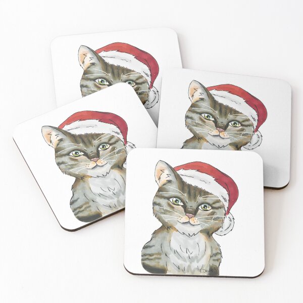 Item preview, Tabby Cat in Santa Hat designed and sold by Tehangelic101.