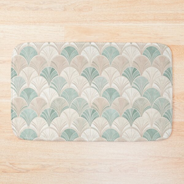 Item preview, Art Deco Palm Fan Pattern • Soft Teal & Cream Retro Design designed and sold by baheeya.