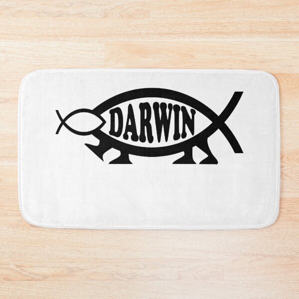 Item preview, Funny Nerdy Darwin Fish Eating Smaller Fish Symbol with Legs Black Text designed and sold by MathWare MathClips.