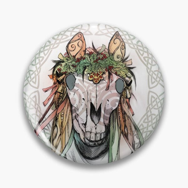 Item preview, Mari Lwyd ink and watercolour designed and sold by Aakheperure.