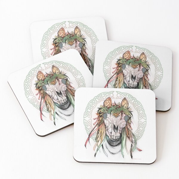 Item preview, Mari Lwyd ink and watercolour designed and sold by Aakheperure.