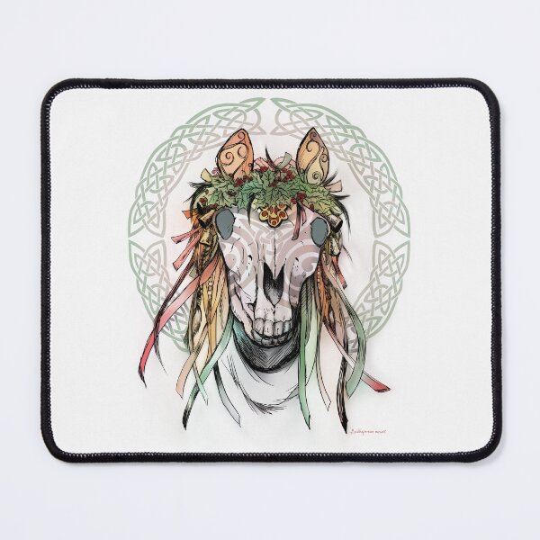 Item preview, Mari Lwyd ink and watercolour designed and sold by Aakheperure.
