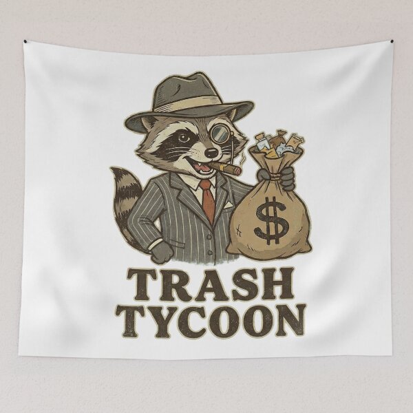 Item preview, Trash Tycoon - Funny Vintage Gangster Raccoon Trash Panda Art designed and sold by AdyKurniawan.