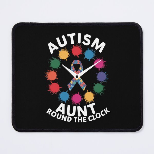 Item preview, Aunt Puzzle Piece Ribbon Clock Cool Autism Awareness designed and sold by JonathalIngham.