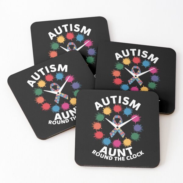 Item preview, Aunt Puzzle Piece Ribbon Clock Cool Autism Awareness designed and sold by JonathalIngham.