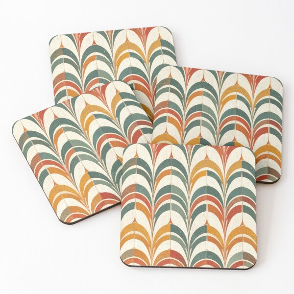 Item preview, Retro Art Deco Arches • Warm Mustard, Teal & Rust Pattern designed and sold by baheeya.