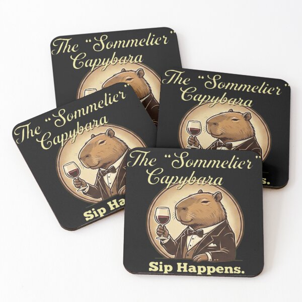 Item preview, The Sommelier Capybara - Funny Wine Lover & Sip Happens Art designed and sold by AdyKurniawan.