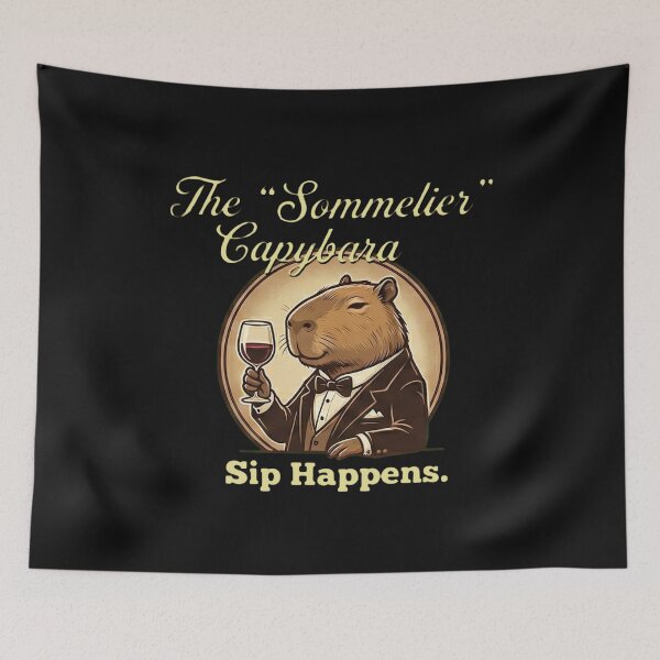 Item preview, The Sommelier Capybara - Funny Wine Lover & Sip Happens Art designed and sold by AdyKurniawan.