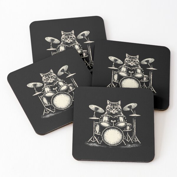 Item preview, Cat Drummer Playing Drums designed and sold by caiknelinex.