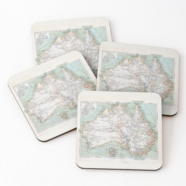Item preview, Antique Map of Australia Swiss/German circa 1890 designed and sold by sunrisecoast.