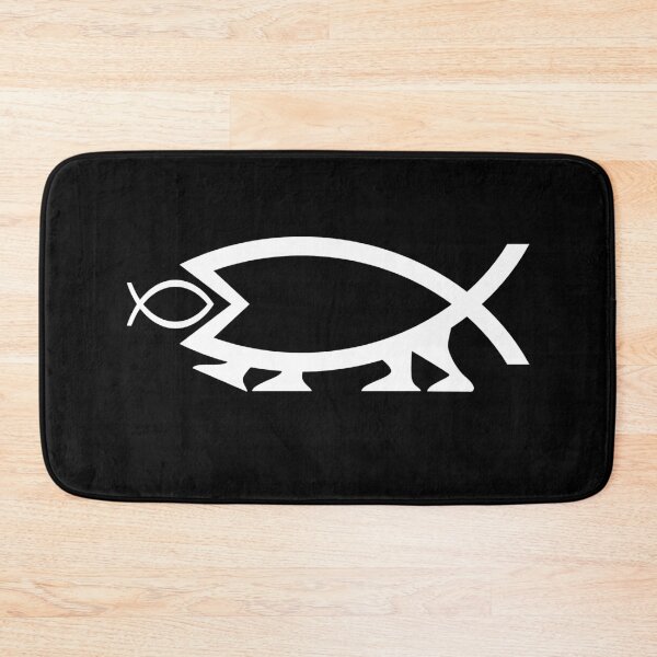 Item preview, Funny Nerdy Big Fish Eating Smaller Fish Symbol with Legs White Text designed and sold by MathWare MathClips.