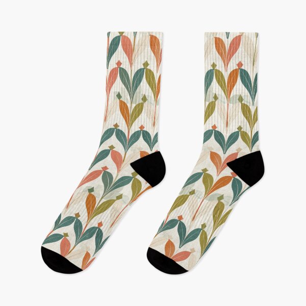 Item preview, Retro Botanical Leaf Pattern • Midcentury Teal, Olive & Coral designed and sold by baheeya.