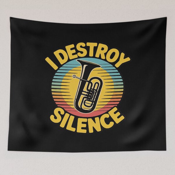 Item preview, Retro I Destroy Silence Tuba Marching Band designed and sold by JaskconLIfe23.