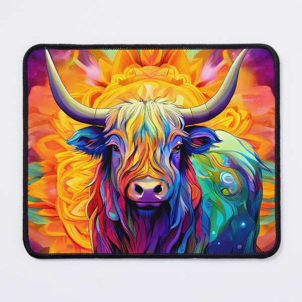 Item preview, Psychedelic bull against a spiritual background designed and sold by Mianku | Für das Leben.