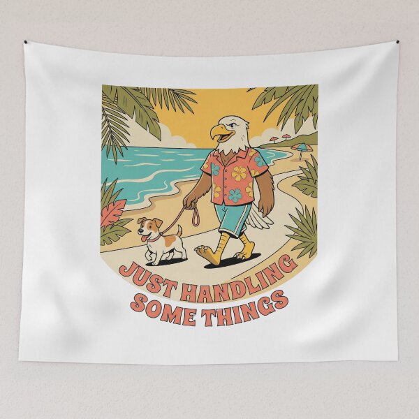 Item preview, Just Handling Some Things Beach Eagle Dog Walk designed and sold by RectifyFashions.
