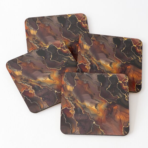 Item preview, Caramel, Gingerbread, Tawny Hues Marbled Alcohol Ink Abstract  designed and sold by DEC02.