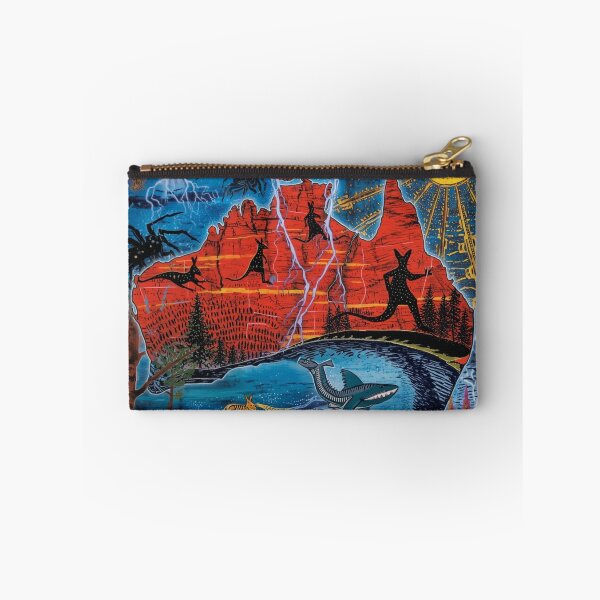 Item preview, Vibrant Australia Map Art with Uluru, Kangaroos, Sydney Opera House and Great Barrier Reef Shark designed and sold by TitanRN.