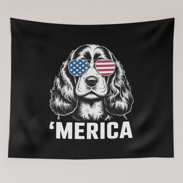 Item preview, Merica - USA American Flag Cocker Spaniel Dog Animal Lover designed and sold by catsdothingz.