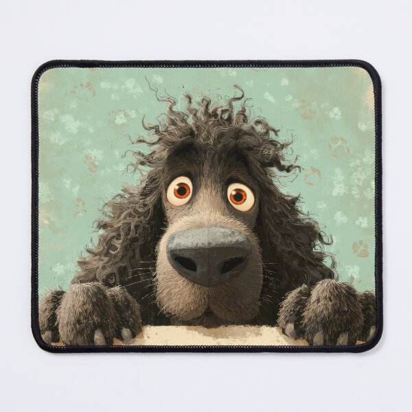 Item preview, Irish Water Spaniel Peeking over Wall 01 designed and sold by Elisabeth Lucas.