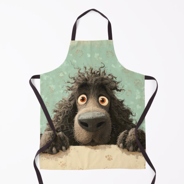 Item preview, Irish Water Spaniel Peeking over Wall 01 designed and sold by Elisabeth Lucas.