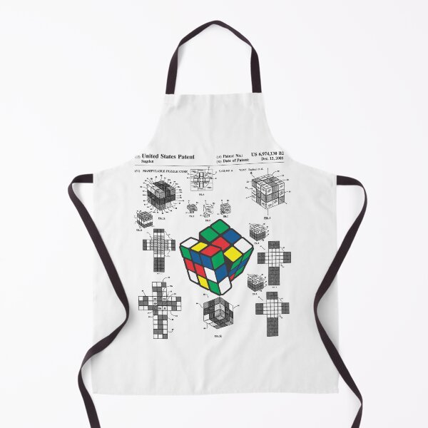 Item preview, Funny Nerdy Manipulable Puzzle Cube Game Patent Blueprints Black Text designed and sold by MathWare MathClips.
