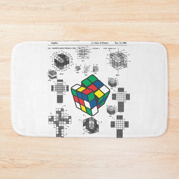 Item preview, Funny Nerdy Manipulable Puzzle Cube Game Patent Blueprints Black Text designed and sold by MathWare MathClips.