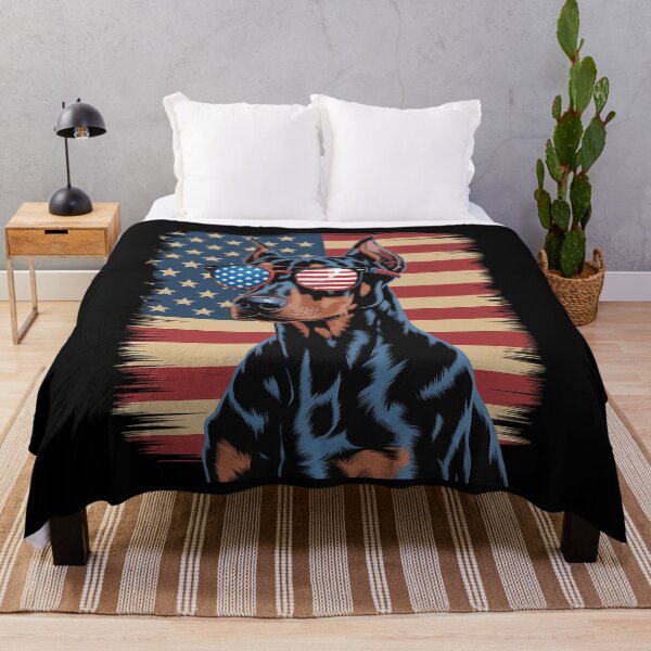 Item preview, Patriotic Doberman Pinscher 4th of July USA American Flag designed and sold by catsdothingz.