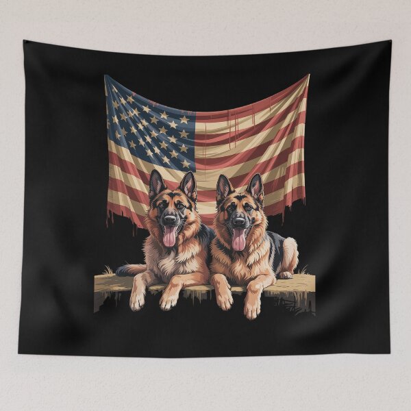 Item preview, Patriotic German Shepherd American Flag 4th Of July designed and sold by catsdothingz.