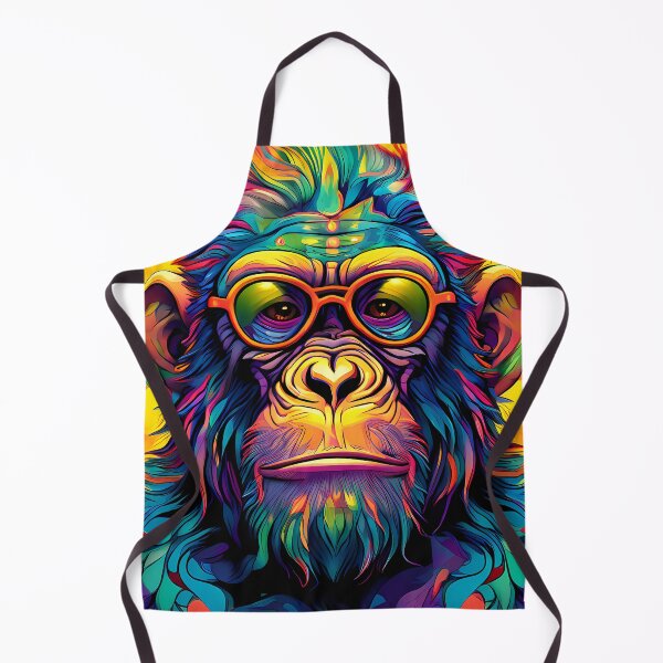 Item preview, Monkey wearing glasses in psychedelic colors designed and sold by Mianku | Für das Leben.