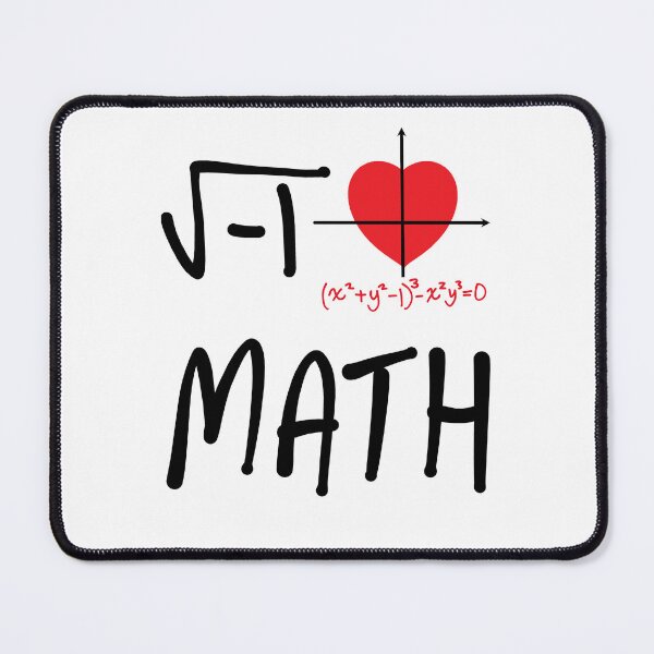Item preview, Funny Nerdy Square Root of -1 I Heart Math Math Algebra Teacher Black Text designed and sold by MathWare MathClips.