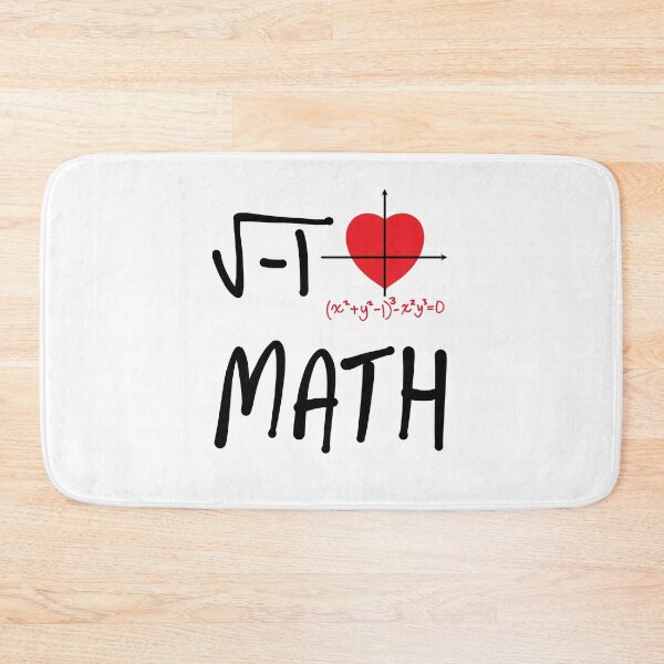 Item preview, Funny Nerdy Square Root of -1 I Heart Math Math Algebra Teacher Black Text designed and sold by MathWare MathClips.