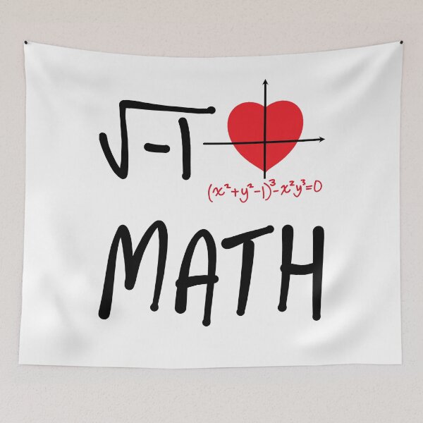 Item preview, Funny Nerdy Square Root of -1 I Heart Math Math Algebra Teacher Black Text designed and sold by MathWare MathClips.