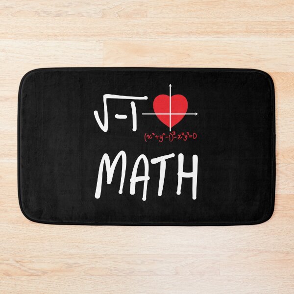 Item preview, Funny Nerdy Square Root of -1 I Heart Math Math Algebra Teacher White Text designed and sold by MathWare MathClips.
