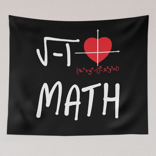 Item preview, Funny Nerdy Square Root of -1 I Heart Math Math Algebra Teacher White Text designed and sold by MathWare MathClips.
