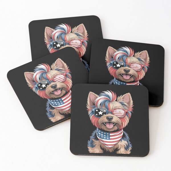 Item preview, Yorkshire American Flag Patriotic Yorkie Dog 4th Of July designed and sold by catsdothingz.