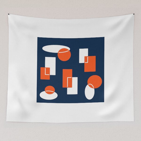Item preview, Abstract, shapes, ovals and rectangles, Blue EZonThei designed and sold by EZonThei.