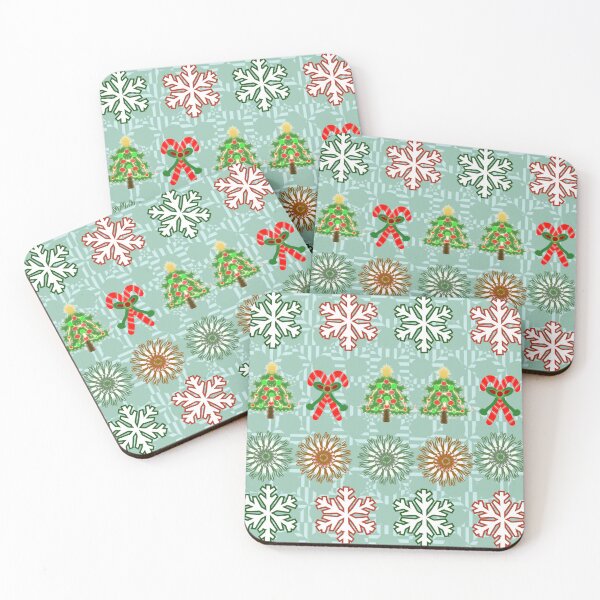 Item preview, Seamless Christmas Pattern with Ornaments Snowflakes and Holiday Trees designed and sold by HopeAndHustle.