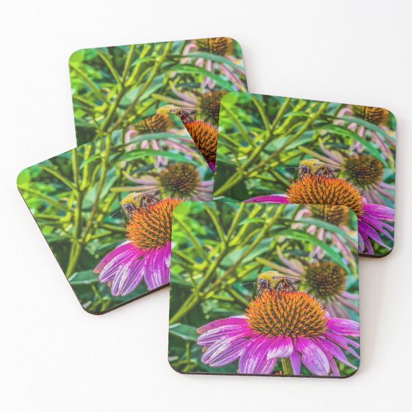 Item preview, Bee on Purple Coneflower Macro designed and sold by aadventures.